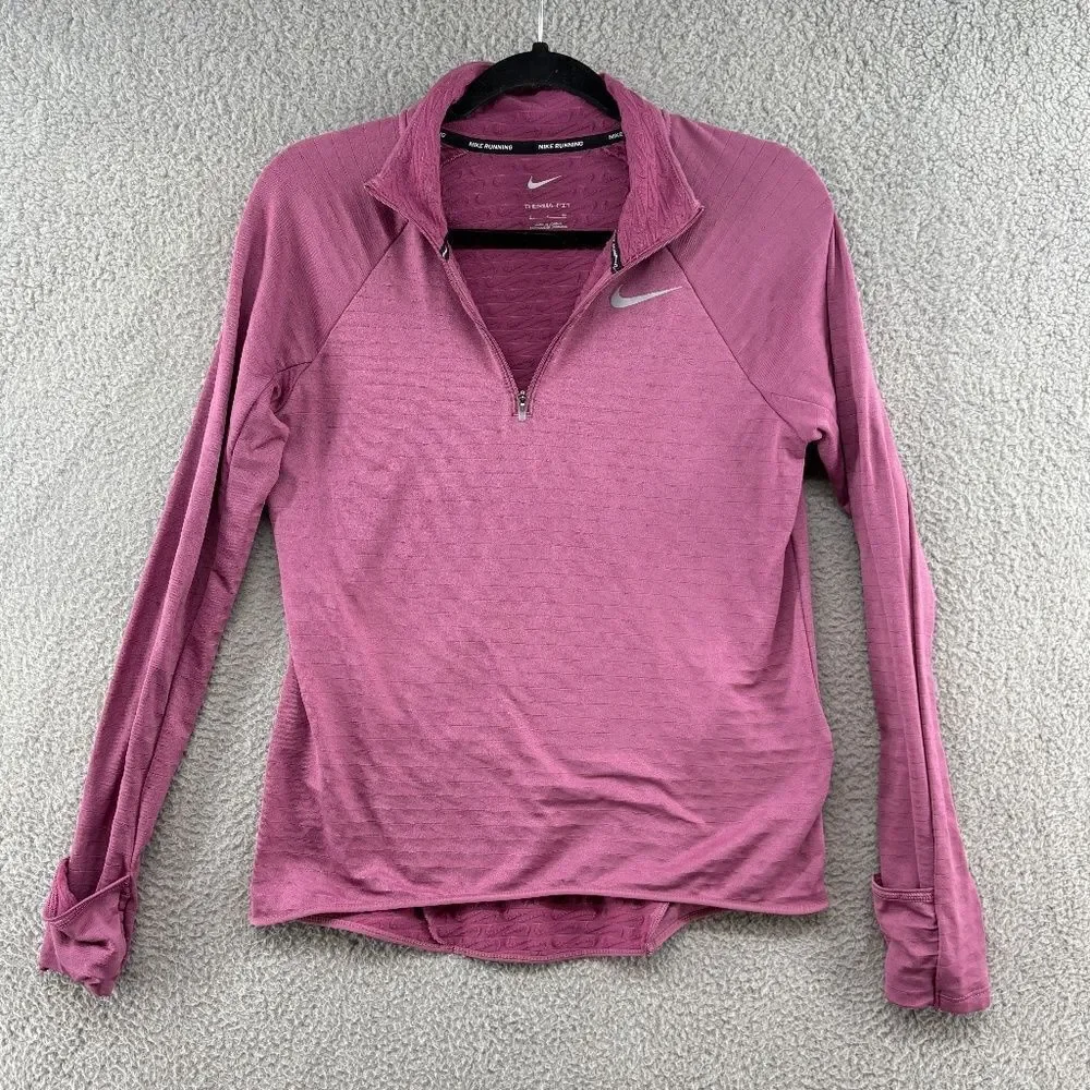 Nike Therma-Fit Element Long Sleeve Athletic Shirt in Purple Size Small Running